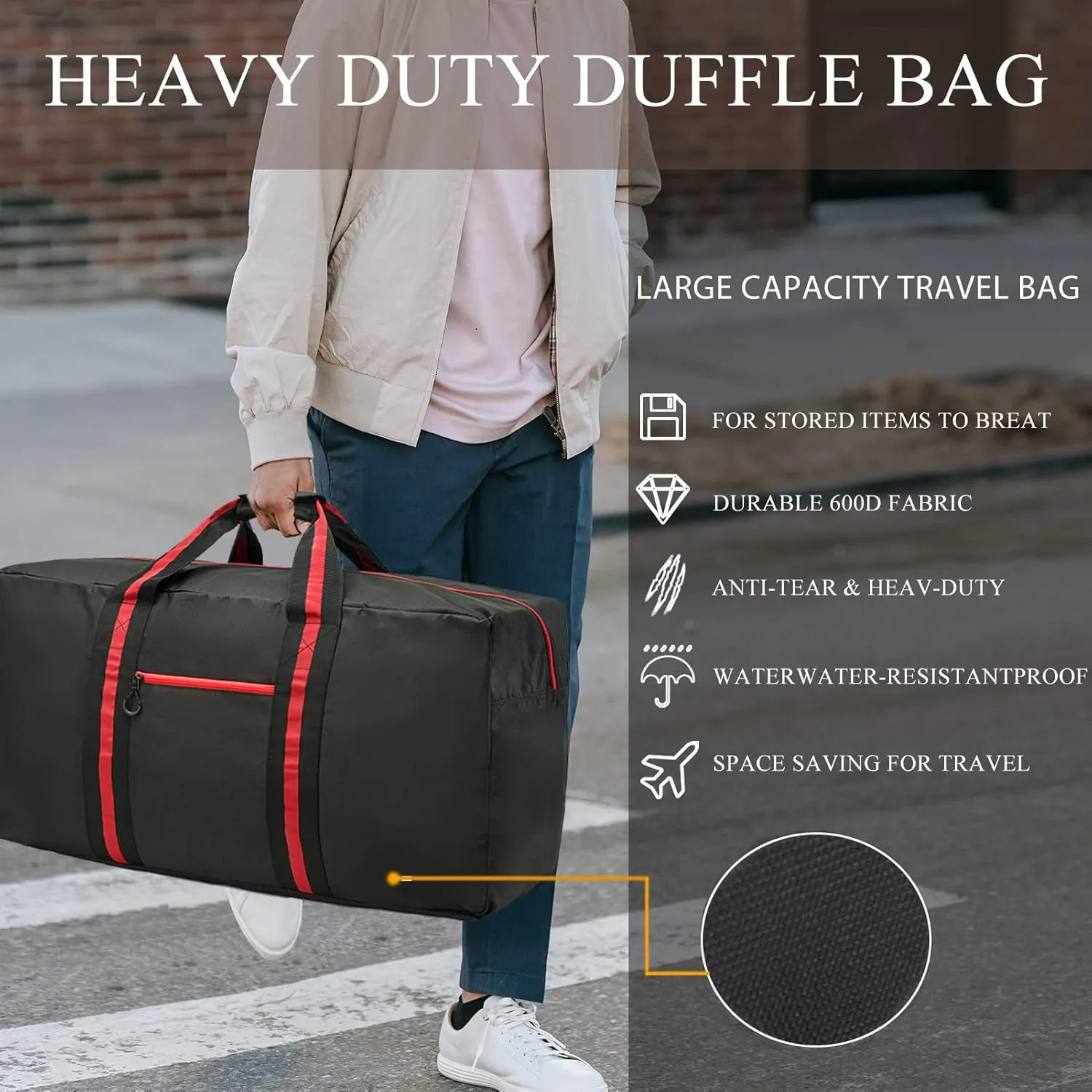 100L Large Duffle Bag for Travel 31.1” Diffle Bag - Overnight Weekender Camping, Storage for Men Women, Armygreen
