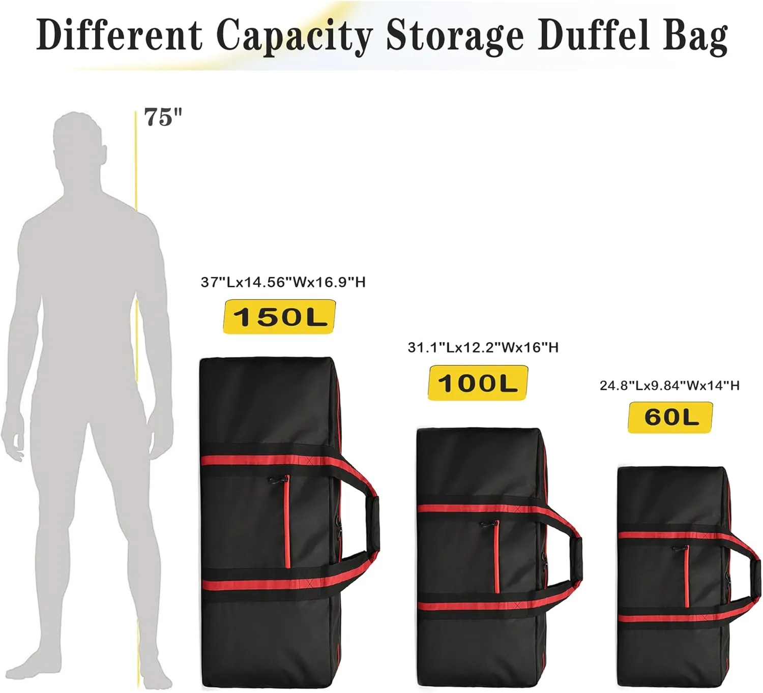 100L Large Duffle Bag for Travel 31.1” Diffle Bag - Overnight Weekender Camping, Storage for Men Women, Classic Red