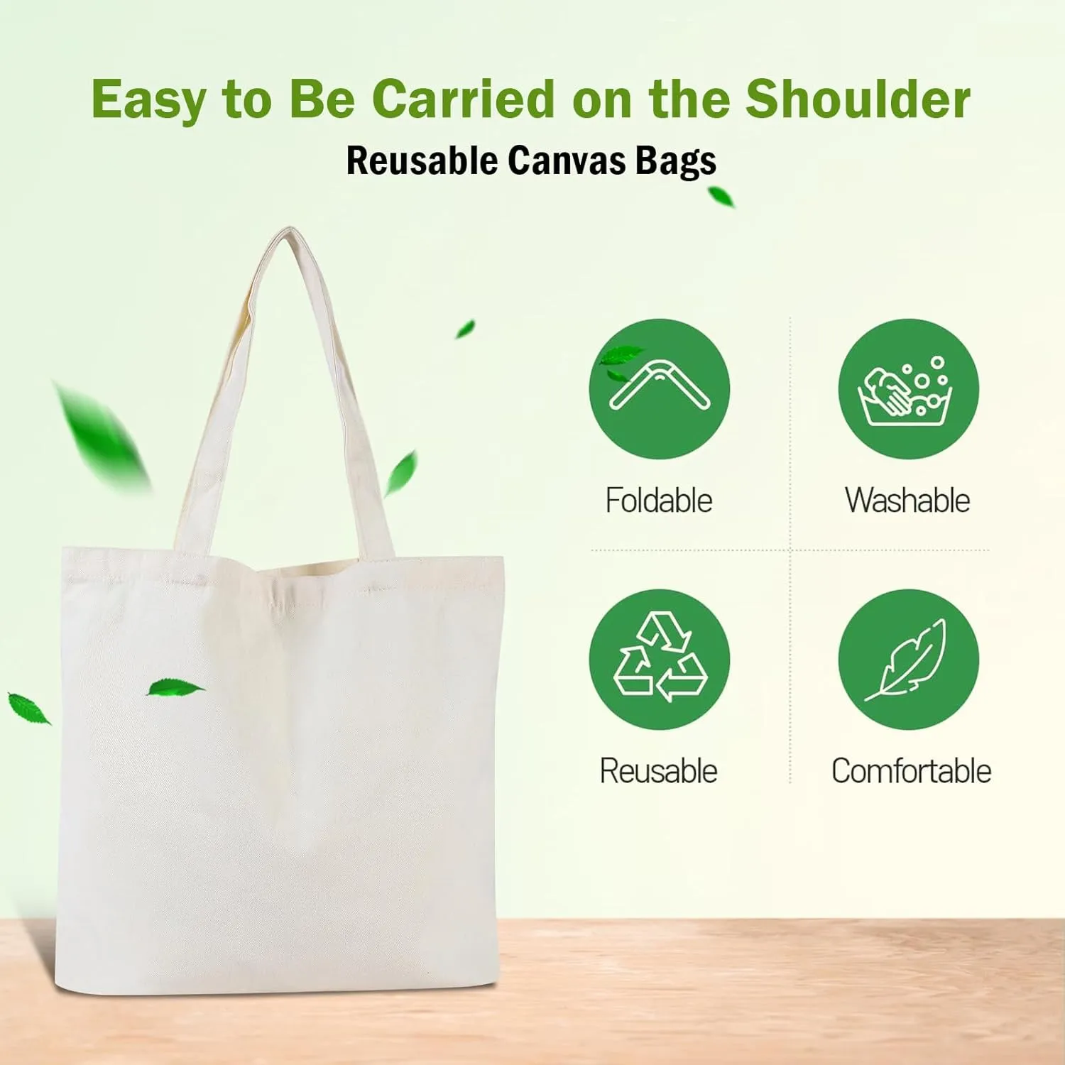 2 | 4 | 6 | 7 | 14 | 18 Pcs Canvas Tote Bags, Natural Color Tote Bags 15 x 16 inch Sustainable Eco Friendly reusable, for Grocery Bags, DIY Gift Bags, Shopping Bags (7 Pcs Natural Colour)