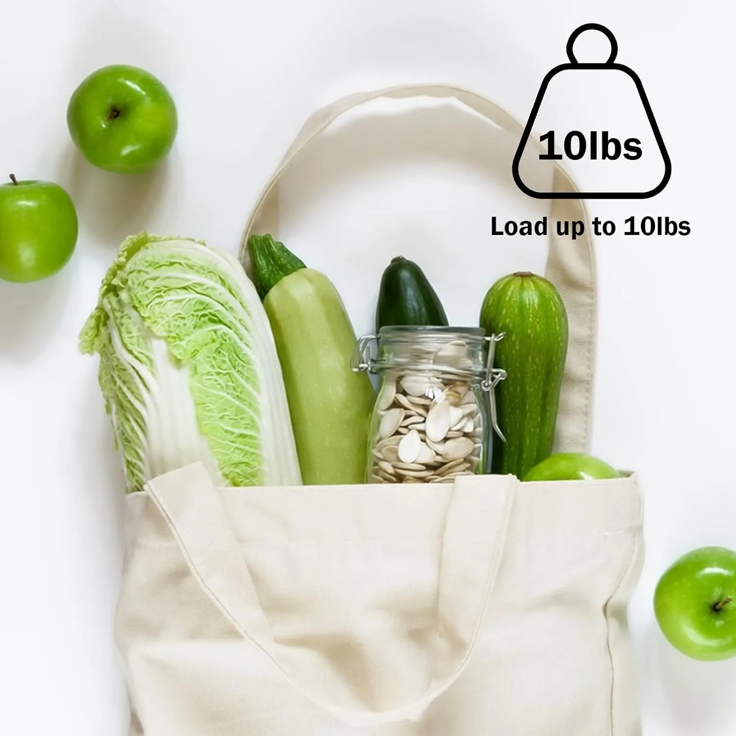 2 | 4 | 6 | 7 | 14 | 18 Pcs Canvas Tote Bags, Natural Color Tote Bags 15 x 16 inch Sustainable Eco Friendly reusable, for Grocery Bags, DIY Gift Bags, Shopping Bags (7 Pcs Natural Colour)