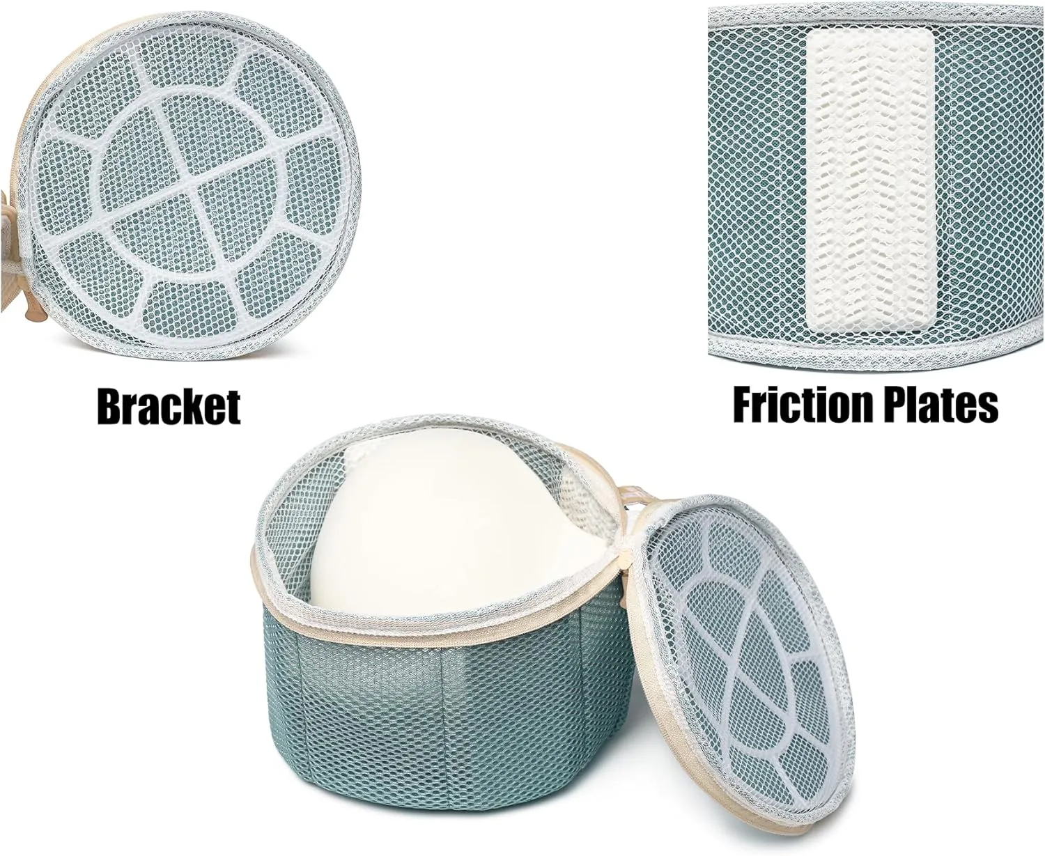 2 Pack Bra Laundry Bags for Washing Machine, Delicate Underwear Wash Bags with Anti-Deformation Structure & Fixed Friction Plates