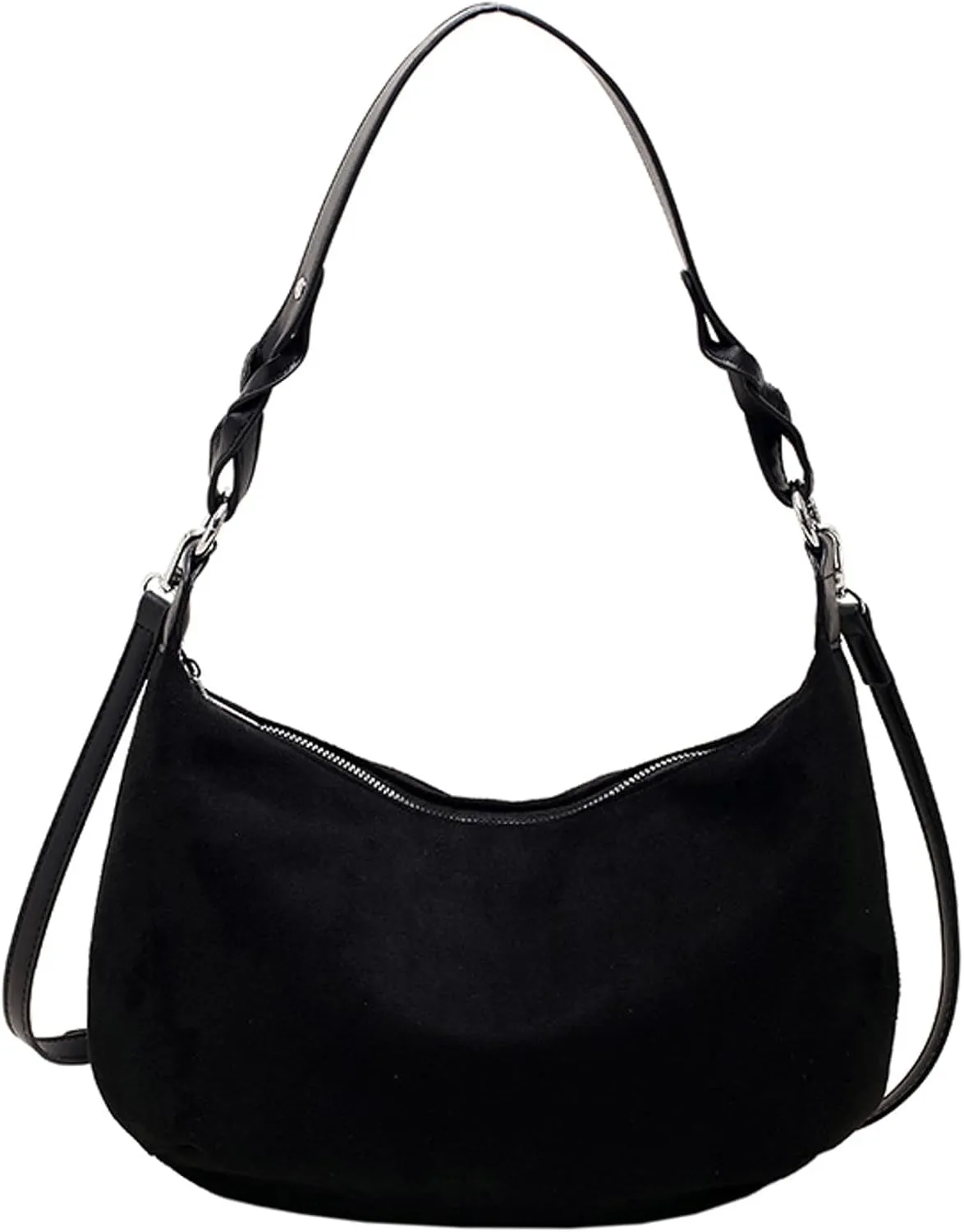 2025 Autumn Winter Vintage Suede Crossbody Bag Women Retro Fashion Saddle Bag Soft Suede Texture PU Strap