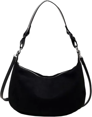 2025 Autumn Winter Vintage Suede Crossbody Bag Women Retro Fashion Saddle Bag Soft Suede Texture PU Strap
