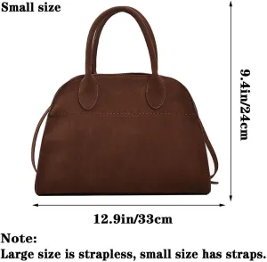2025 New Women's Suede Tote, Faux Leather Top Handle Bag, Vintage Retro Shoulder Satchel
