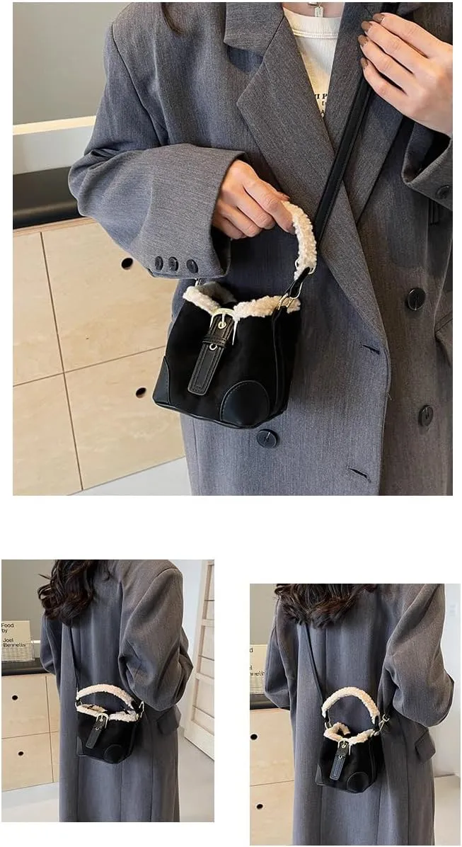2025 new Wool bag Vintage Fashion Bag With Adjustable Wider Shoulder Strap,Small Water Bucket Bag,Crossbody Bags for Women