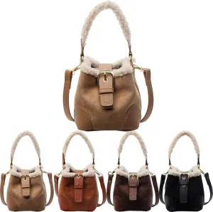 2025 new Wool bag Vintage Fashion Bag With Adjustable Wider Shoulder Strap,Small Water Bucket Bag,Crossbody Bags for Women