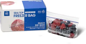 24/7 Bags- Snack Freezer Bags - 300 Count with Expandable Bottom and New Calendar Feature, Easy Fill On The Go