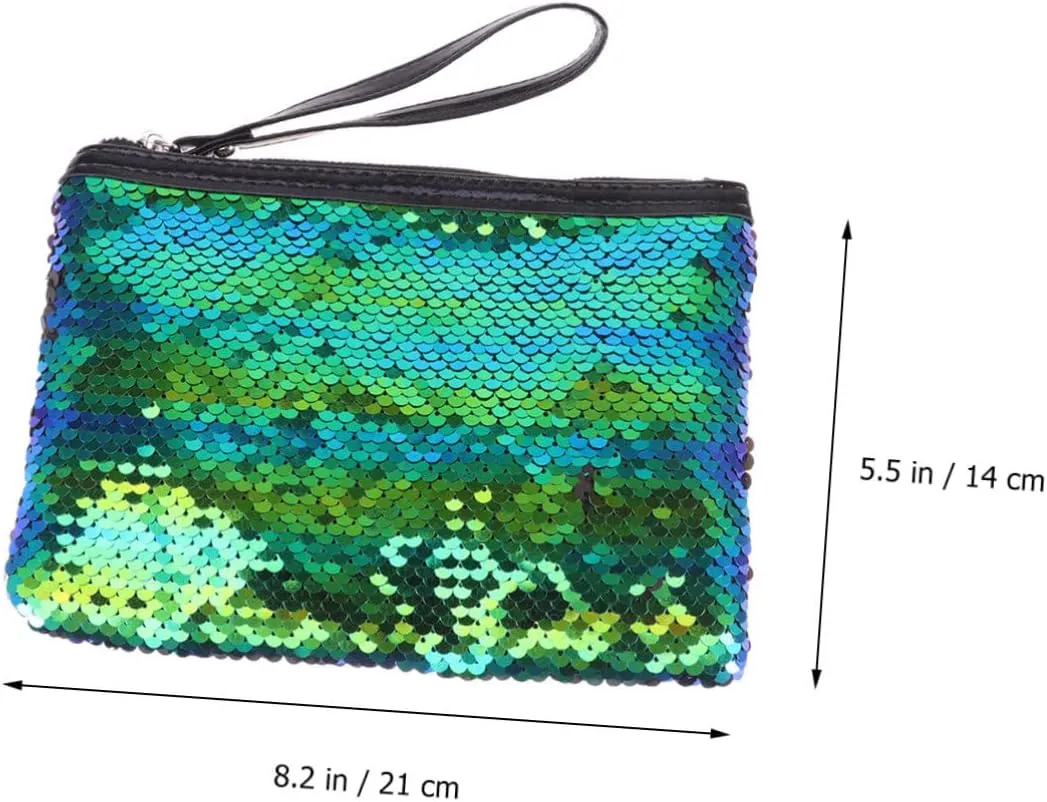 2pcs Makeup Bags Change Bag Colorful Bag Fashion Cosmetic Bag Sequin Bag Sequins Storage Bag, As Shownx2pcs, Size 1x2pcs
