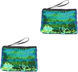 2pcs Makeup Bags Change Bag Colorful Bag Fashion Cosmetic Bag Sequin Bag Sequins Storage Bag, As Shownx2pcs, Size 1x2pcs