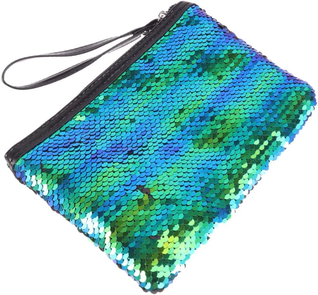 2pcs Makeup Bags Change Bag Colorful Bag Fashion Cosmetic Bag Sequin Bag Sequins Storage Bag, As Shownx2pcs, Size 1x2pcs