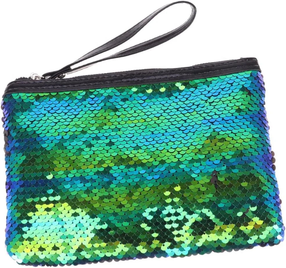 2pcs Makeup Bags Change Bag Colorful Bag Fashion Cosmetic Bag Sequin Bag Sequins Storage Bag, As Shownx2pcs, Size 1x2pcs