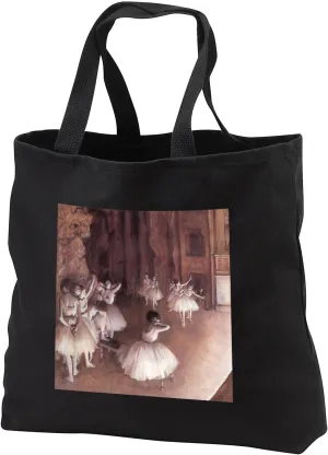 3dRose Ballet Rehearsal on the Stage by Edgar Degas Tote Bag