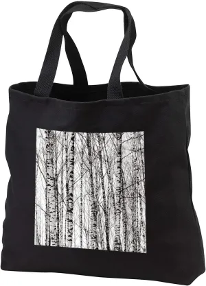3dRose Birch trees in winter against the background of white sky - Tote Bags (tb_342925)