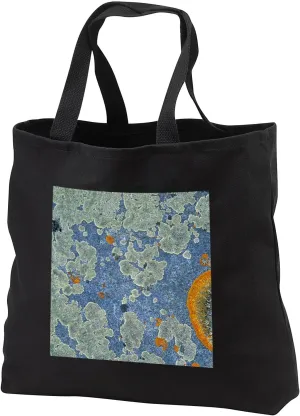 3dRose Canada, Manitoba, Churchill. Crustose lichen on rock. - Tote Bags (tb_329768)
