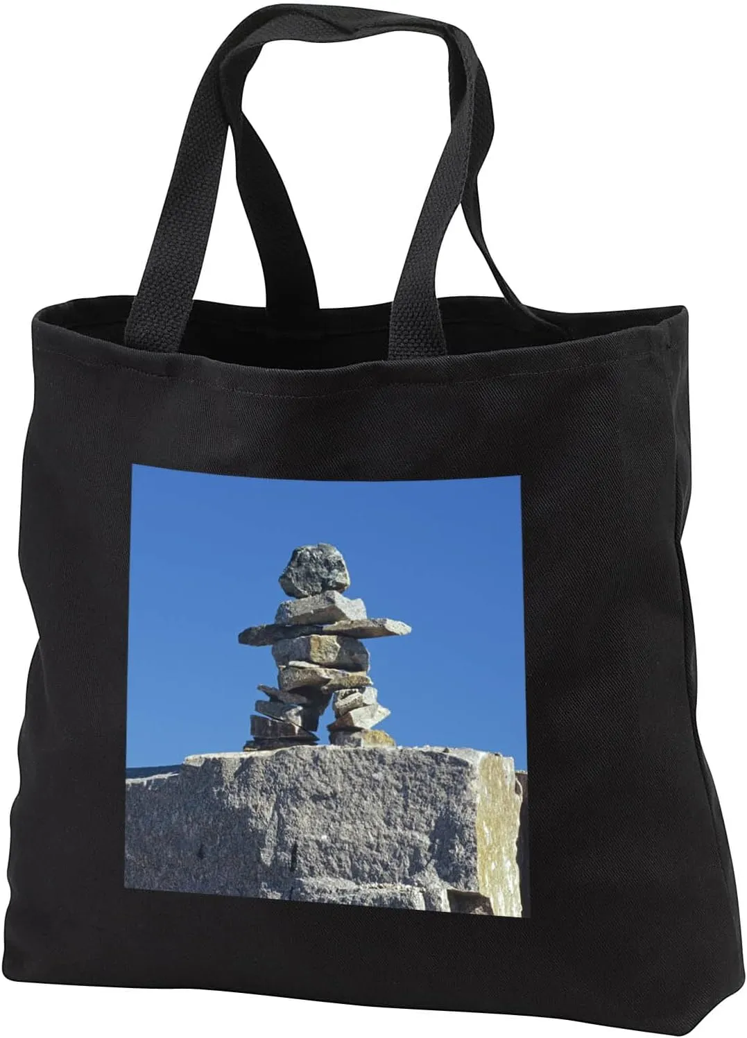 3dRose Canada, Northwest Territories. An Inuit Indian. Inukshuk rock form. - Tote Bags (tb_329828)