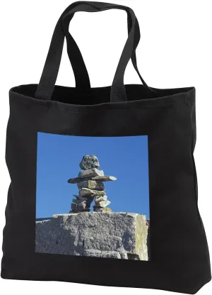 3dRose Canada, Northwest Territories. An Inuit Indian. Inukshuk rock form. - Tote Bags (tb_329828)