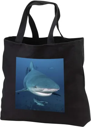 3dRose Danita Delimont - Fish - South Pacific, Fiji. Bull shark Close up. - Tote Bags (tb_345565)