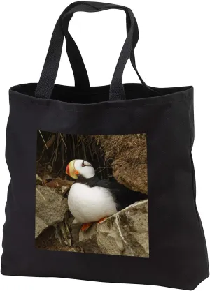 3dRose Horned Puffin, Lake Clark National Park, Alaska. - Tote Bags (tb_345803)