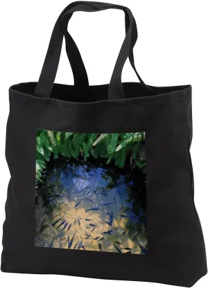 3dRose Photograph of black koi fish in a pond at the Butterfly Farm in... - Tote Bags (tb_326830)