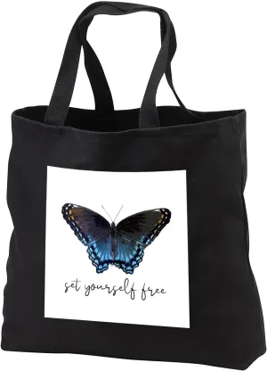 3dRose Set yourself free with a photograph of a red spotted purple... - Tote Bags (tb_337032)