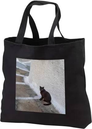 3dRose Stray cats on the island of Santorini, Greece in Pyrgos - Tote Bags (tb_343825)