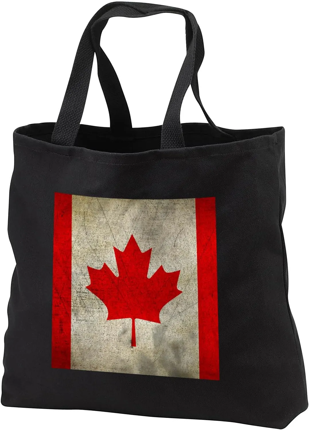 3dRose Sven Herkenrath Flag - Vintage Canada Flag - Black Tote Bag 14w x 14h x 3d (tb_236485)