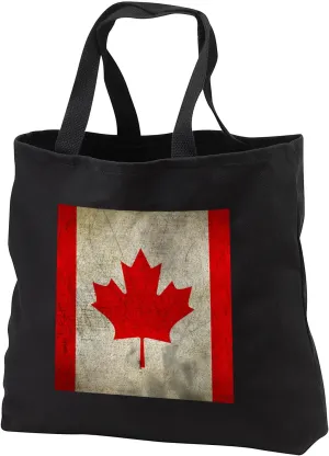 3dRose Sven Herkenrath Flag - Vintage Canada Flag - Black Tote Bag 14w x 14h x 3d (tb_236485)
