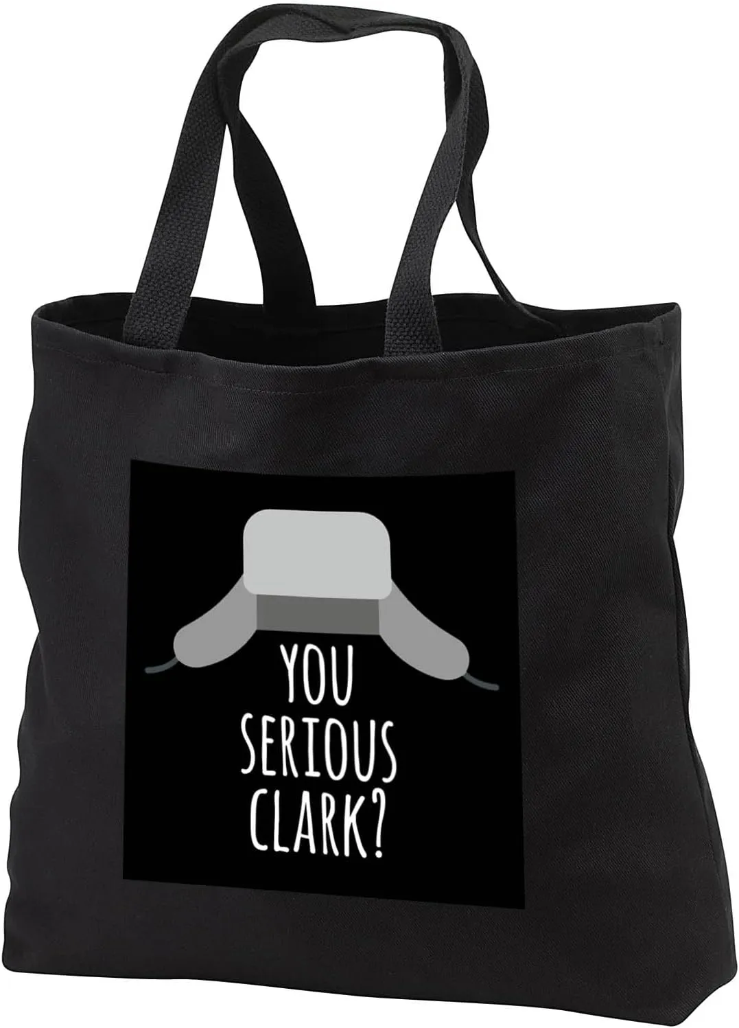 3dRose You serious Clark with trooper hat clipart. White lettering on black. - Tote Bags (tb_328576)
