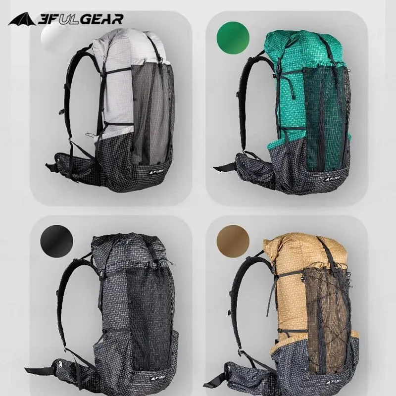3F UL GEAR QiDian Pro UL 46 10L Backpack Outdoor Climbing Bag Camping Hiking Bags UHMWPE ultralight (Khaki)