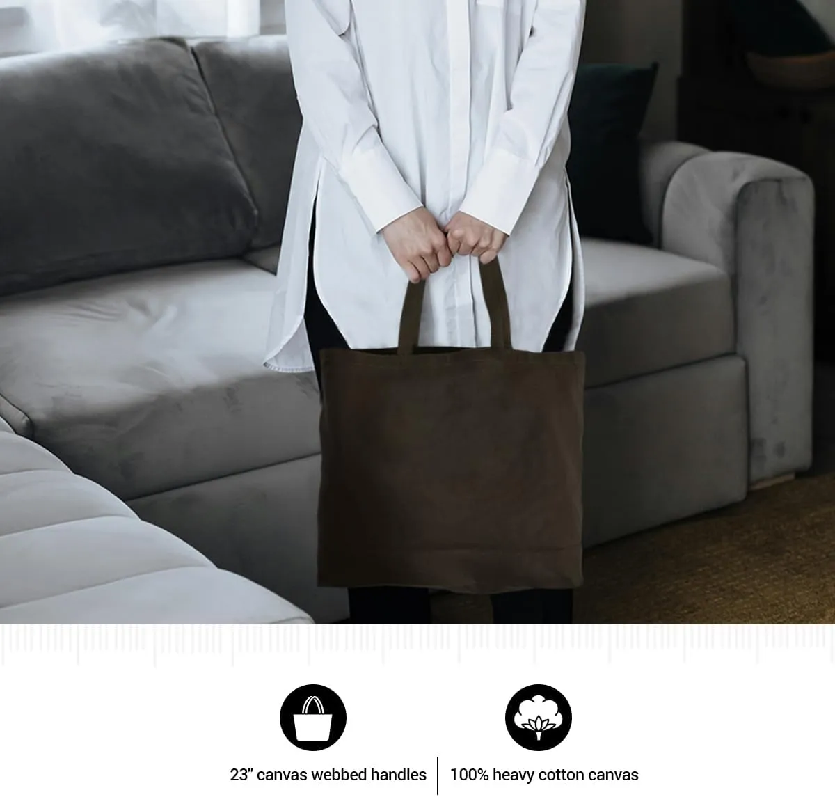 5 | 6 | 12 | 24 | 48 | 192 Heavy Cotton Canvas Tote Bag Jumbo 25L Reusable Grocery Bags