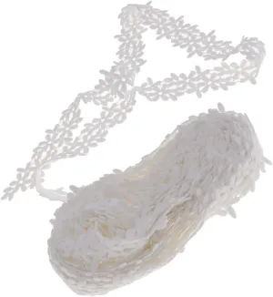 920x2.5cm White Floral Lace Ribbon Lace Fabric for Wedding Decorative Border Flower Border Design Embroidered Applique