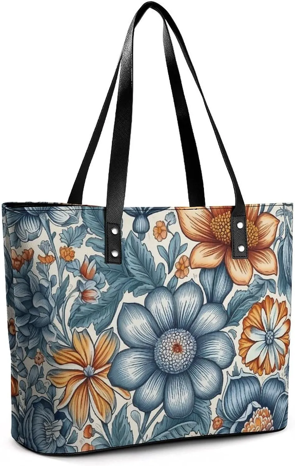 Abstract Floral Pattern Bag Purse Handbag for Women Top Handle Satchel Shoulder with Zipper Tote Bags Large