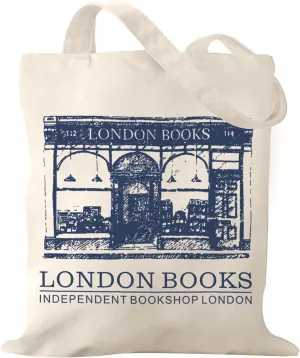 Aesthetic Book Canvas Tote Bag For Women Vintage Art Library London Books Gifts Cloth Reusable Grocery Shopping Bag