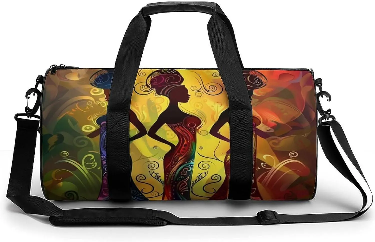 African American Indian Women Gym Bag Workout Sports Bag Lightweight Tote Duffel Bag Travel Weekender Bag for Women Men