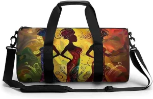 African American Indian Women Gym Bag Workout Sports Bag Lightweight Tote Duffel Bag Travel Weekender Bag for Women Men