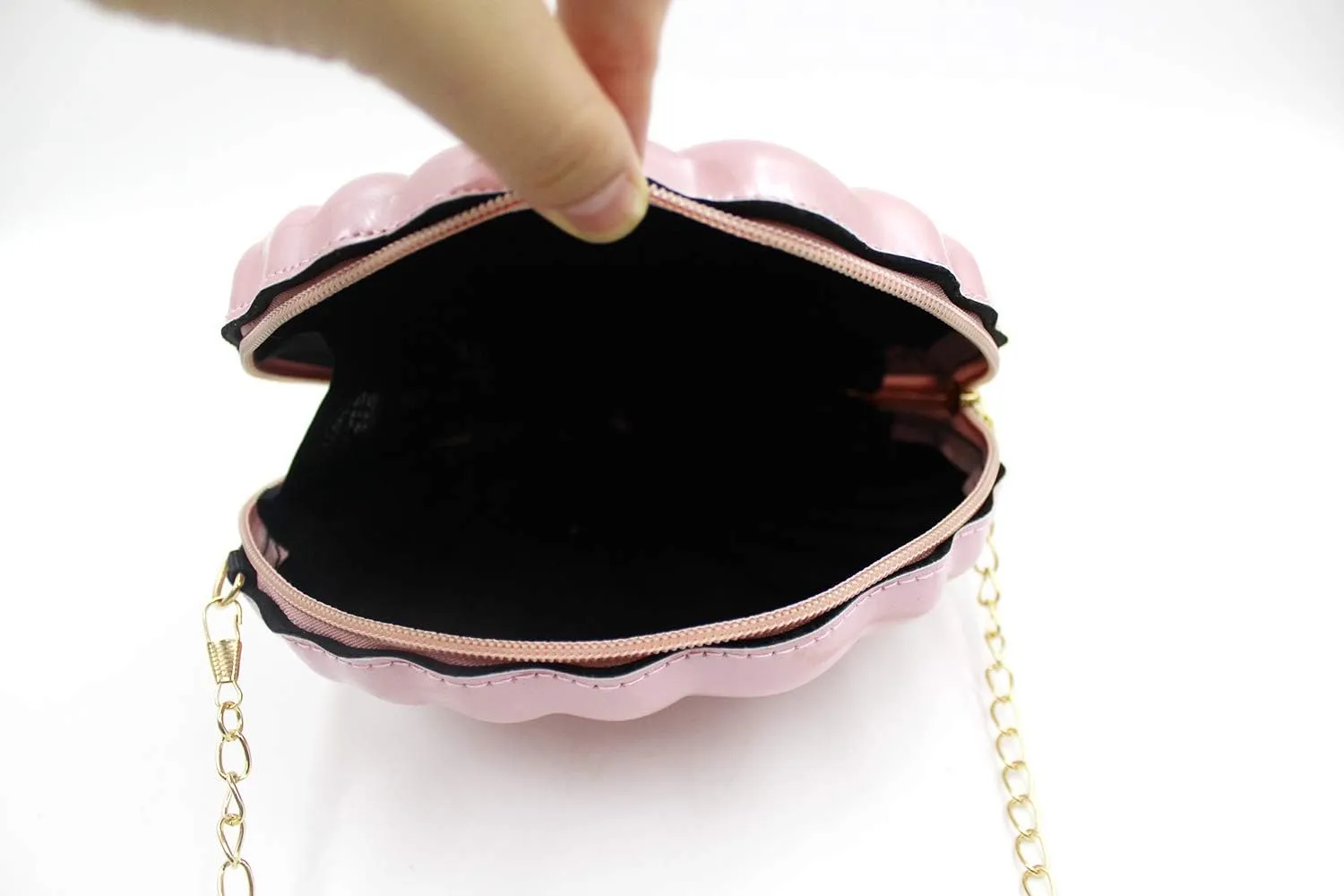 AIBEARTY Cute Seashell Shape Crossbody Purse Small Shoulder Bag with Chain for Women Little Girls