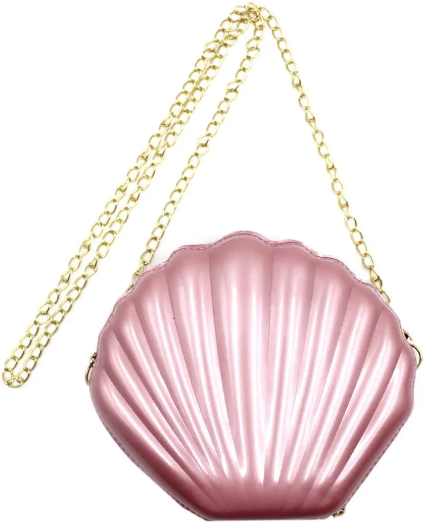 AIBEARTY Cute Seashell Shape Crossbody Purse Small Shoulder Bag with Chain for Women Little Girls