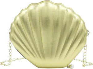 AIBEARTY Cute Seashell Shape Crossbody Purse Small Shoulder Bag with Chain for Women Little Girls
