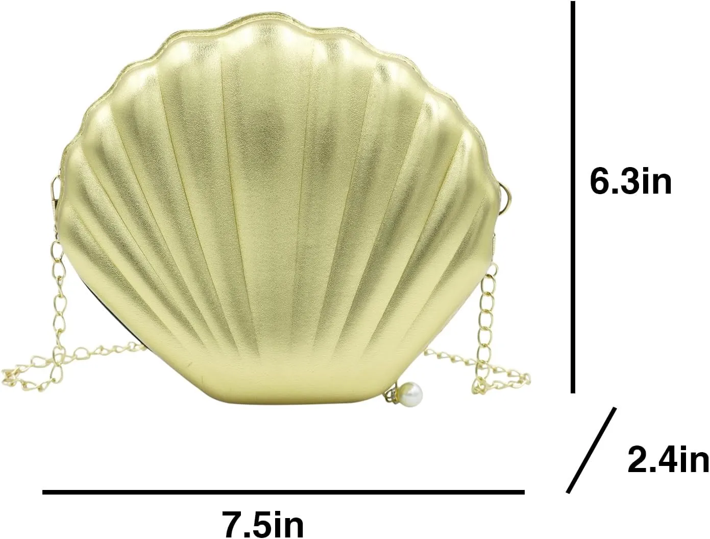 AIBEARTY Cute Seashell Shape Crossbody Purse Small Shoulder Bag with Chain for Women Little Girls