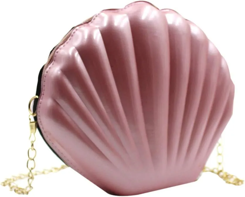 AIBEARTY Cute Seashell Shape Crossbody Purse Small Shoulder Bag with Chain for Women Little Girls