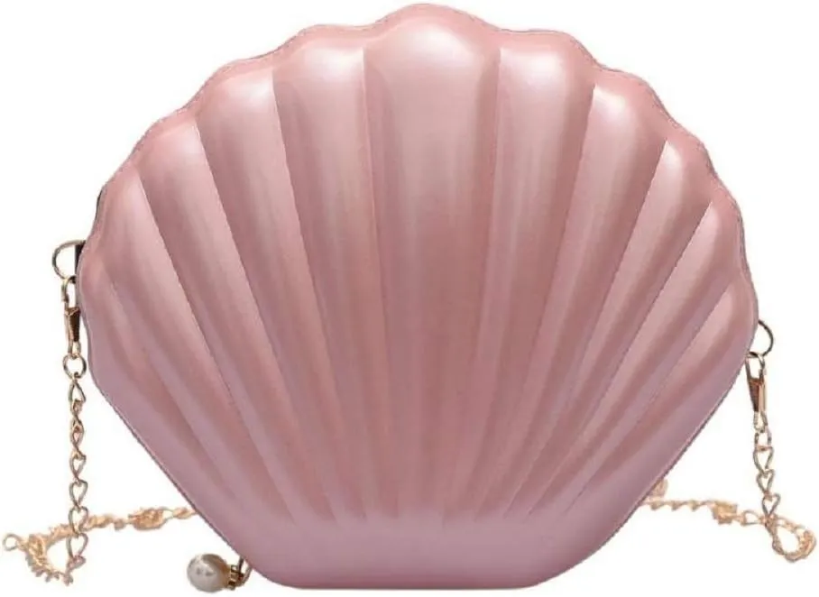 AIBEARTY Cute Seashell Shape Crossbody Purse Small Shoulder Bag with Chain for Women Little Girls