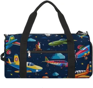 Aircraft Duffle Bag Waterproof Gym Tote Bags Travel Overnight Bags with Shoes Compartment
