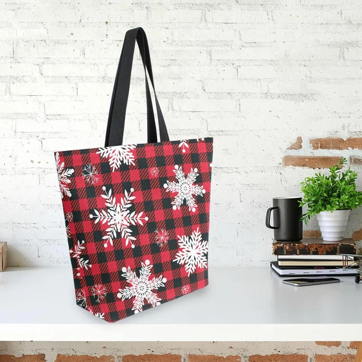ALAZA Canvas Tote Bag Large Women Casual Shoulder Bag Handbag For Outdoors Holiday Weekender Travel