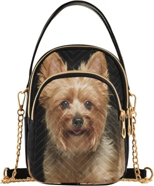 ALAZA Quilted Crossbody Bags for Women,Cute Yorkie Dog Women's Crossbody Handbags Small Travel Purses Phone Bag