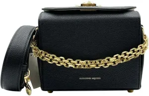 Alexander McQueen Women's Black Leather Box 19 With Gold Hardware Crossbody Bag