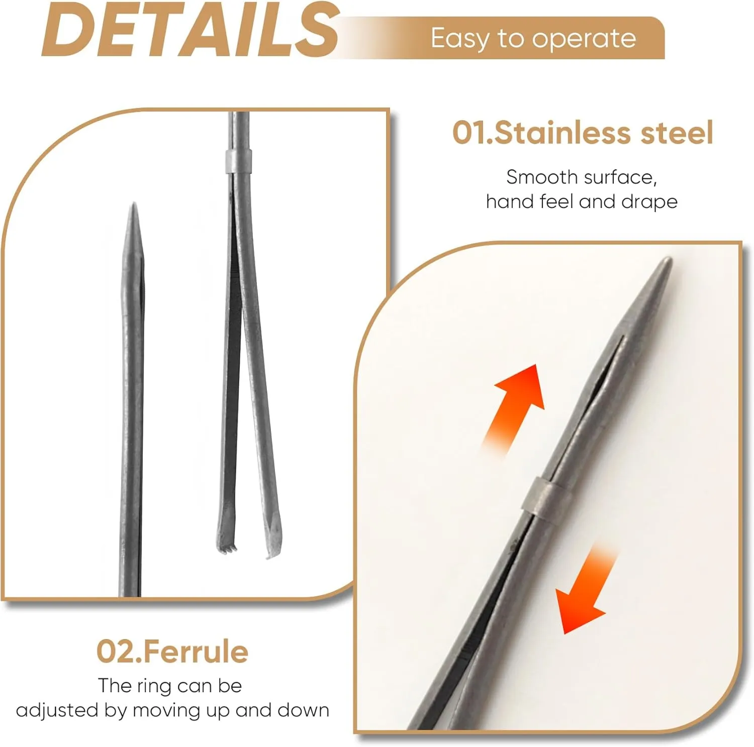 ALLCLEAN 2Pcs Sewing Leather Needle Manual Lacing Threading Single Prong Steel Needle LeatherCraft Tool Handmade Leather Needles for Hand Stitching-Stainless Steel Lacing Needles
