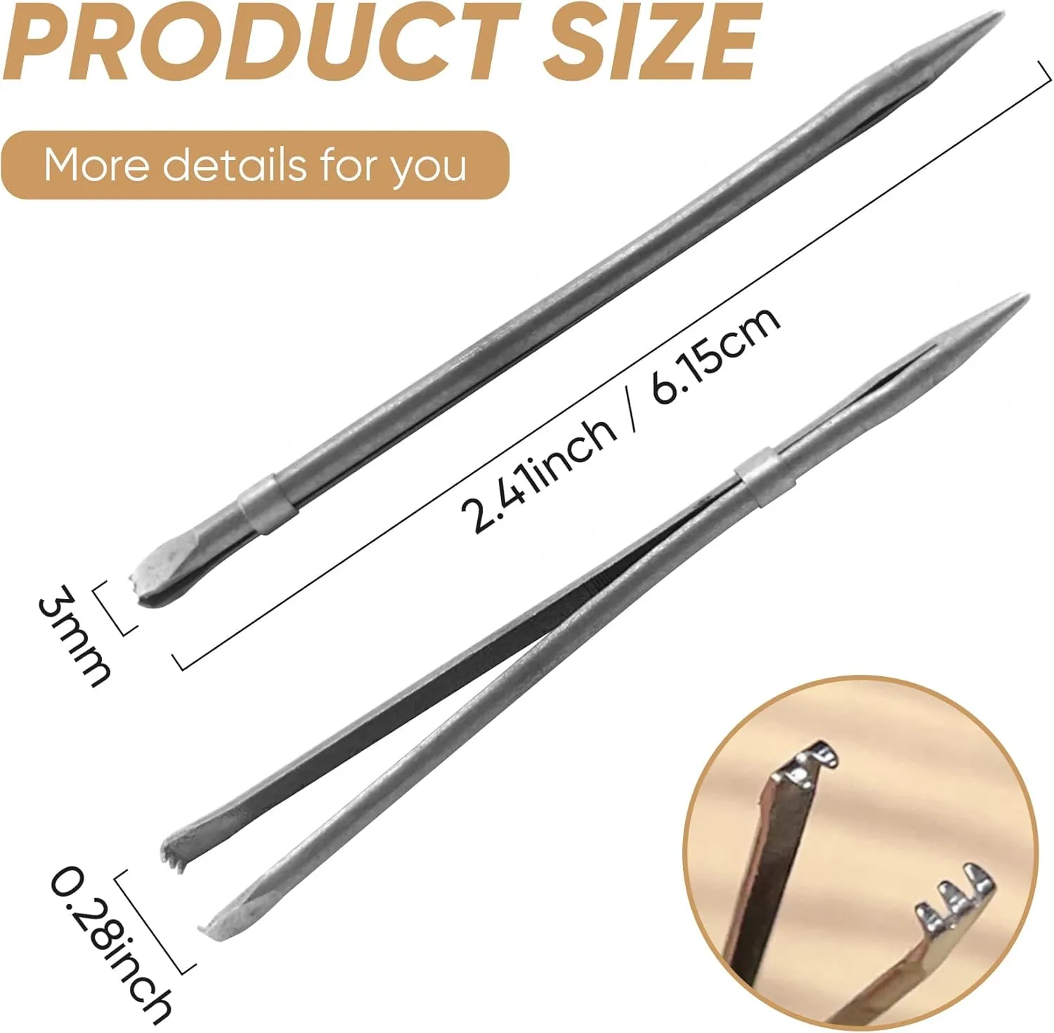 ALLCLEAN 2Pcs Sewing Leather Needle Manual Lacing Threading Single Prong Steel Needle LeatherCraft Tool Handmade Leather Needles for Hand Stitching-Stainless Steel Lacing Needles