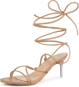 Allegra K Women's Lace Up Heels Strappy Stiletto Heel Sandals