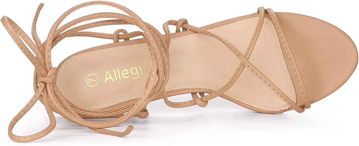 Allegra K Women's Lace Up Heels Strappy Stiletto Heel Sandals