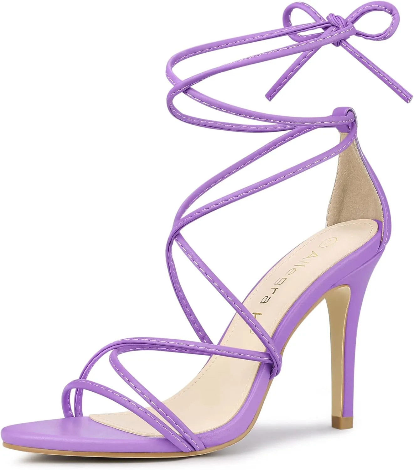 Allegra K Women's Lace Up Heels Strappy Stiletto Heel Sandals
